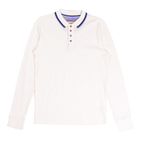 Brave Soul Cream Tipped long Sleeve Polo