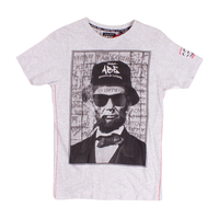 Brave Soul Grey Abraham Lincoln T-Shirt