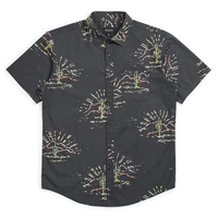 Brixton Washed Black Charter Print S/S Shirt