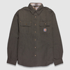 Carhartt Weathered Canvas Flannel lined Olive Over Shirt Jacket