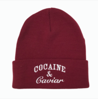Crooks And Castles Cocaine And Caviar Burgundy Beanie Hat