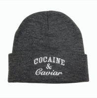 Crooks And Castles Cocaine And Caviar Grey Beanie Hat