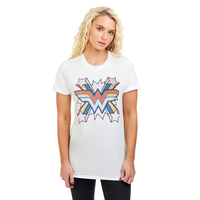 D.C. Comics - Wonder Woman Burst White Ladies T-Shirt