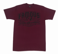 Famous Stars And Straps Brigade Patch Print Burgundy/Black T-Shirt