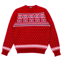 Farah Classic Red Chilli Wilding Fair Isle Knit Sweatshirt