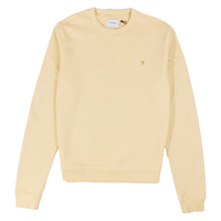 Farah Hacienda Yellow Loopback Crew Neck Sweatshirt