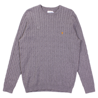 Farah Moors Light Grey Marl Cable knit Jumper