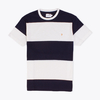 Farah Navy And White Heavy Cotton Wide Striped T-Shirt