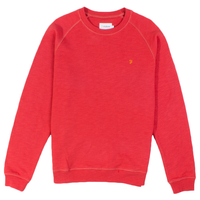 Farah Red Longleat Loopback Crew Neck Sweatshirt