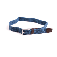 Farah Saxe Blue Woven Elastic Leather Belt