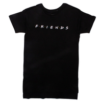Friends Womens Black Long Night Dress
