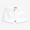 Girls White Frayed Hem Denim Shorts