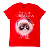 Grumpy Cat Red "Worst Christmas Ever" T-Shirt