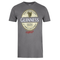 Guinness Mens Guinness Label Charcoal T-shirt