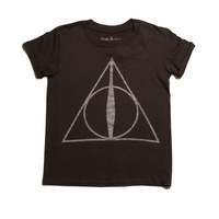 Harry Potter Charcoal "Deathly Hallows Symbol" Womens T-shirt