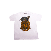 Harry Potter White "Hufflepuff Badge" Mens T-Shirt