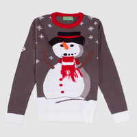 Ho, Ho, Ho Grey 3D Carrot Nose Snowman Jumper