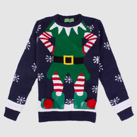 Ho, Ho, Ho Navy Elf Body Jumper