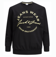 Jack & Jones Black Hero Slogan Crewneck Sweatshirt