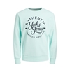 Jack & Jones Bleached Aqua Hero Slogan Crewneck Sweatshirt