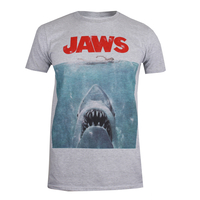 Jaws Movie Poster Grey T-Shirt