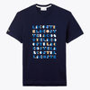 Lacoste Navy Blue 3-D Lettering Crew Neck Cotton T-Shirt