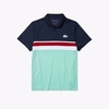 Lacoste SPORT Vintage Navy / Mint / Red Colour Block Polo