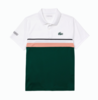 Lacoste SPORT Vintage White / Pink / Green Colour Block Polo