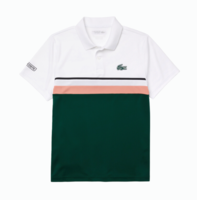 Lacoste SPORT Vintage White / Pink / Green Colour Block Polo