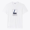 Lacoste White Crew Neck Rubber Lettering Soft Jersey T-Shirt