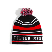 LRG Black & Red Stripes Bobble Hat
