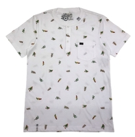 LRG Floral Print Henley White T-Shirt