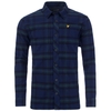 Lyle & Scott Navy Tartan Heavy Flannel Overshirt Shirt
