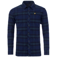 Lyle & Scott Navy Tartan Heavy Flannel Overshirt Shirt