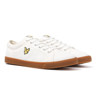 Lyle & Scott White Gum Sole Halket Canvas Trainers
