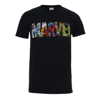 Marvel Black Comic Strip Logo T-Shirt