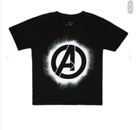Marvel Kids Avengers Stencil Logo Black T-Shirt