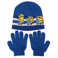 Minions "KIDS" Blue Wave Line Hat & Gloves Set