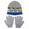 Minions "KIDS" Grey Wave Line Hat & Gloves Set
