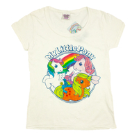 My Little Pony "Rainbow Logo" White Women T-shirt UK XS