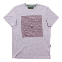 Nicholas Deakins Grey / Burgundy Striped Box Rose T-shirt