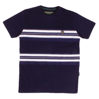 Nicholas Deakins Navy Block Striped T-Shirt