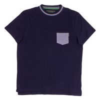 Nicholas Deakins Navy Textured Chest Pocket T-Shirt