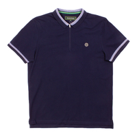 Nicholas Deakins True Navy Quarter Zip Knit Collar Polo