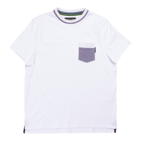 Nicholas Deakins White Textured Chest Pocket T-Shirt