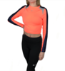 Nike Pro Womens Bright Mango Dri Fit Long Sleeve Crop Top