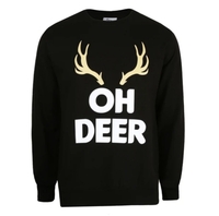 Oh Deer Black Sweatshirt
