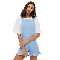Oh My Love Blue Corduroy Pinafore Playsuit