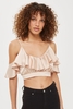 Oh My Love Champagne Satin Frill Bralet