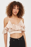 Oh My Love Champagne Satin Frill Bralet